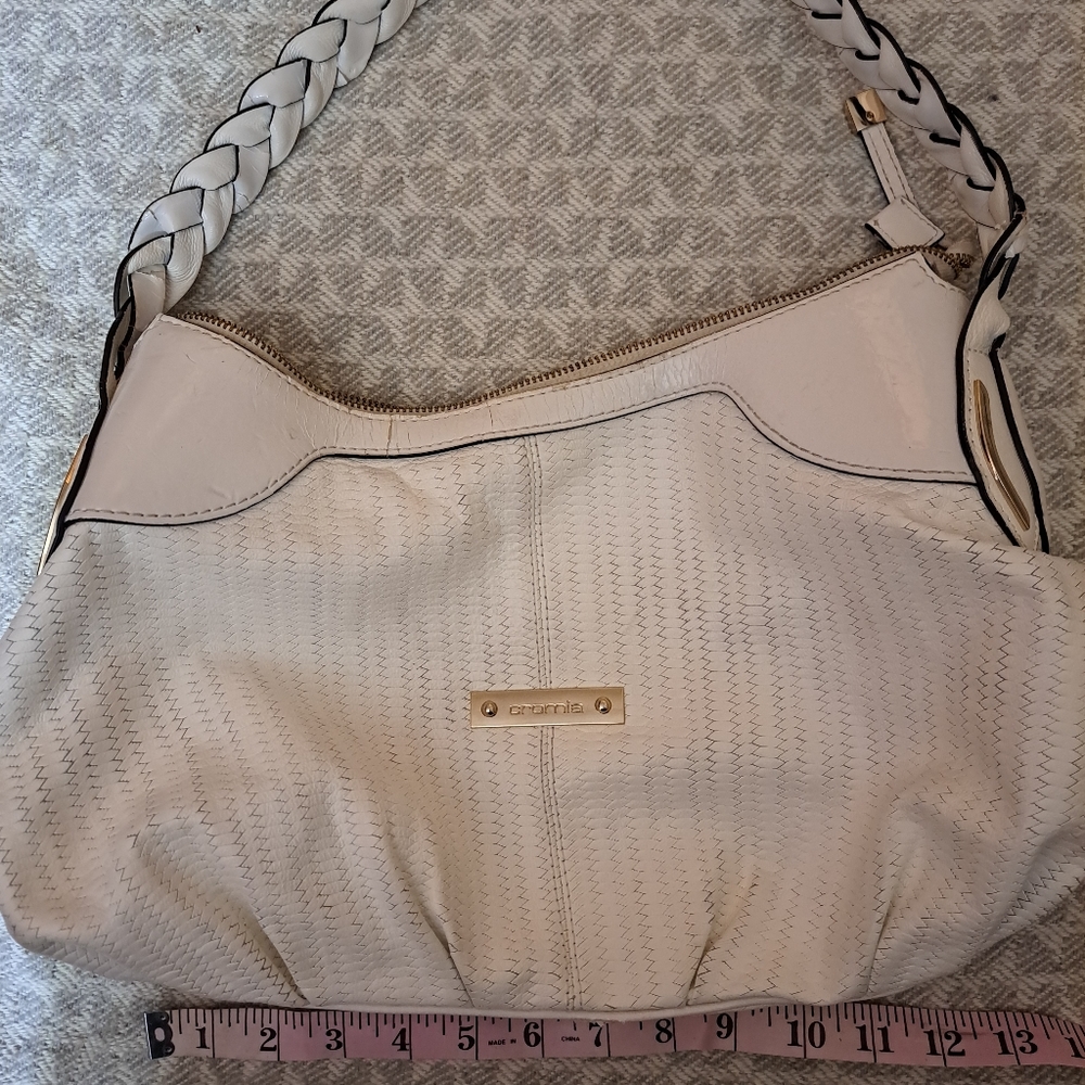 Cromia cream leather Italian shoulder bag